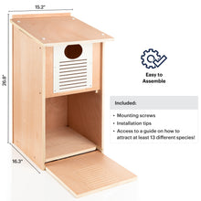 Load image into Gallery viewer, Owl house dimensions 16.3 x 15.2 x 26.8 inches and included items