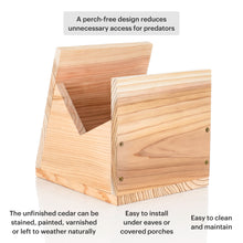 Load image into Gallery viewer, Perch-free design, easy to install under eaves or covered porches