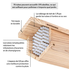 Charger l'image dans la galerie, Maison pour abeilles WHITEHORSE – avant-toit de 1,75 po et espace de 0,5 po