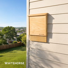 Cargar imagen en el visor de la galería, Unfinished cedar bat house mounted on a house