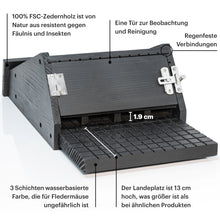 Laden Sie das Bild in den Galerie-Viewer, WHITEHORSE Bat House (4 Compartments) - Black