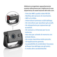 Carica l'immagine nel visualizzatore di Gallery, WHITEHORSE Solar Powered Camera for Bird Houses