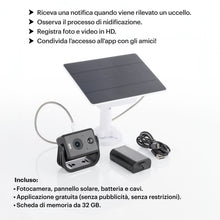 Carica l'immagine nel visualizzatore di Gallery, WHITEHORSE Solar Powered Camera for Bird Houses